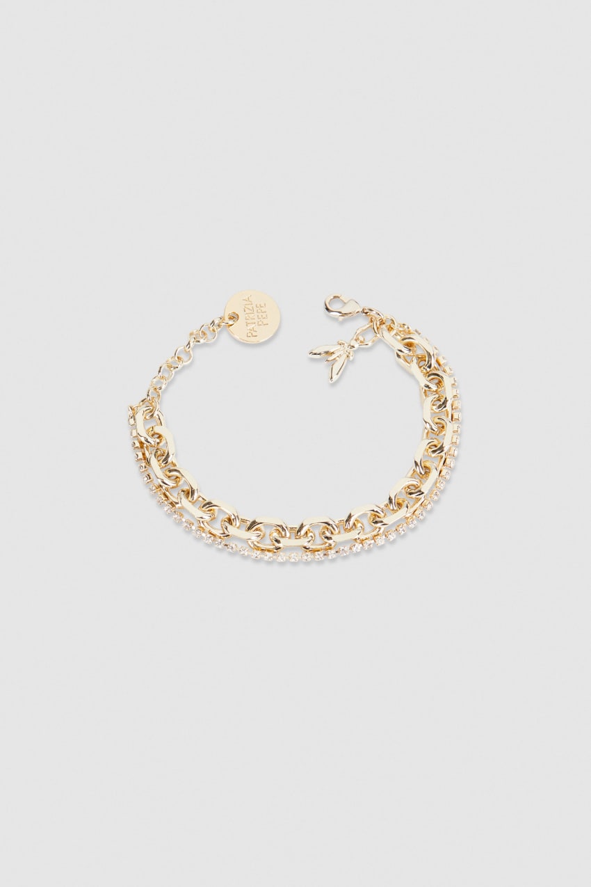 Patrizia Pepe Fly Diamond Brass Chain Bracelet Kultaiset | JHW186309