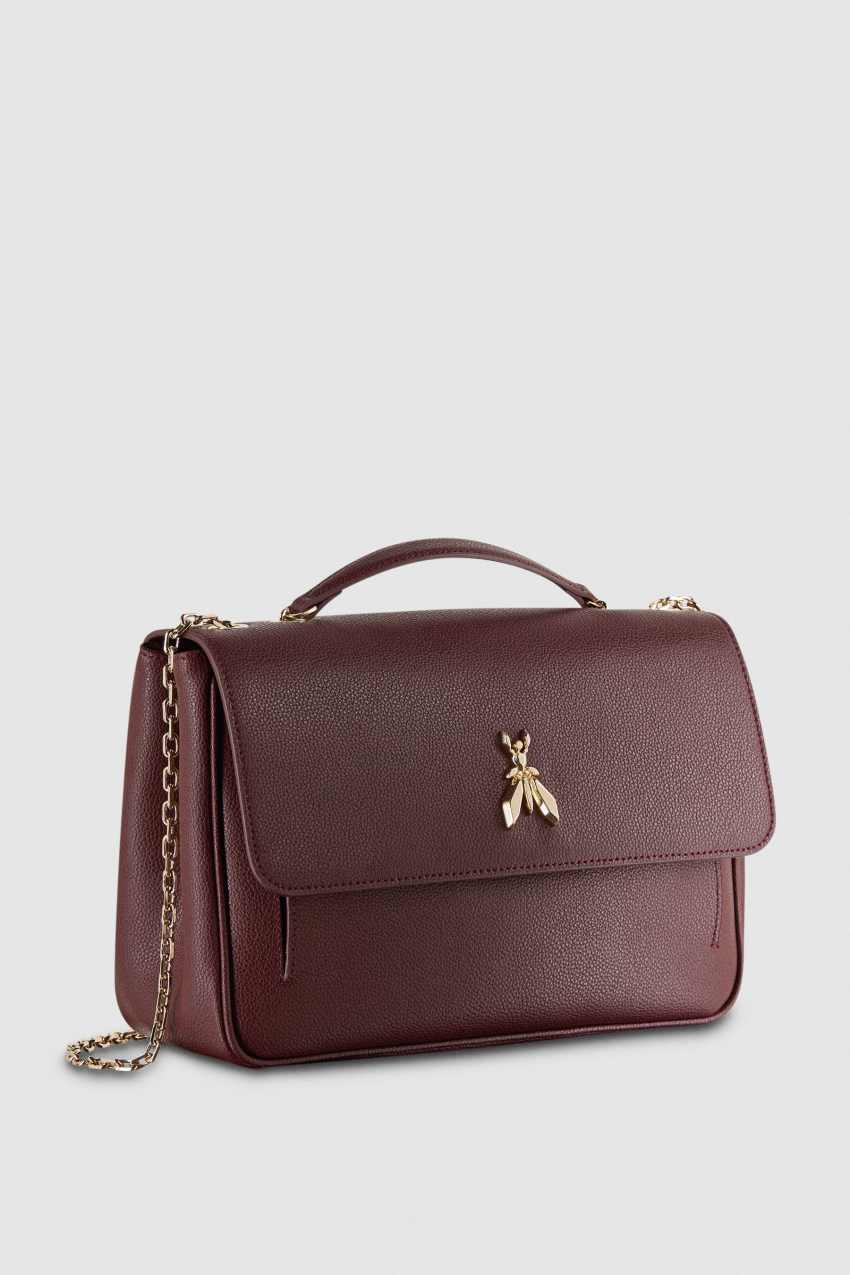 Patrizia Pepe Fly Leather Shoulder Bag With Chain Violetit | EVS908456