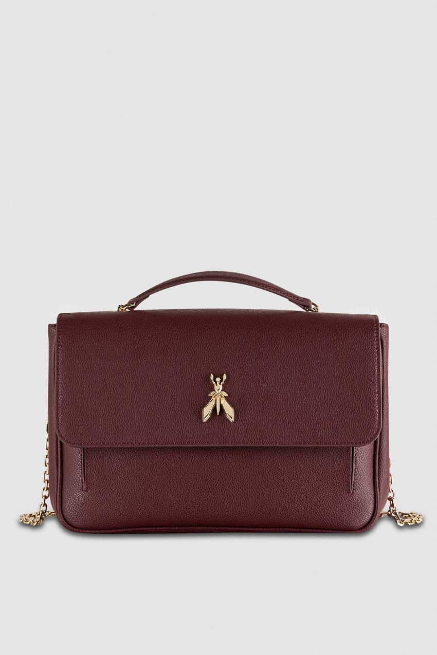 Patrizia Pepe Fly Leather Shoulder Bag With Chain Violetit | EVS908456