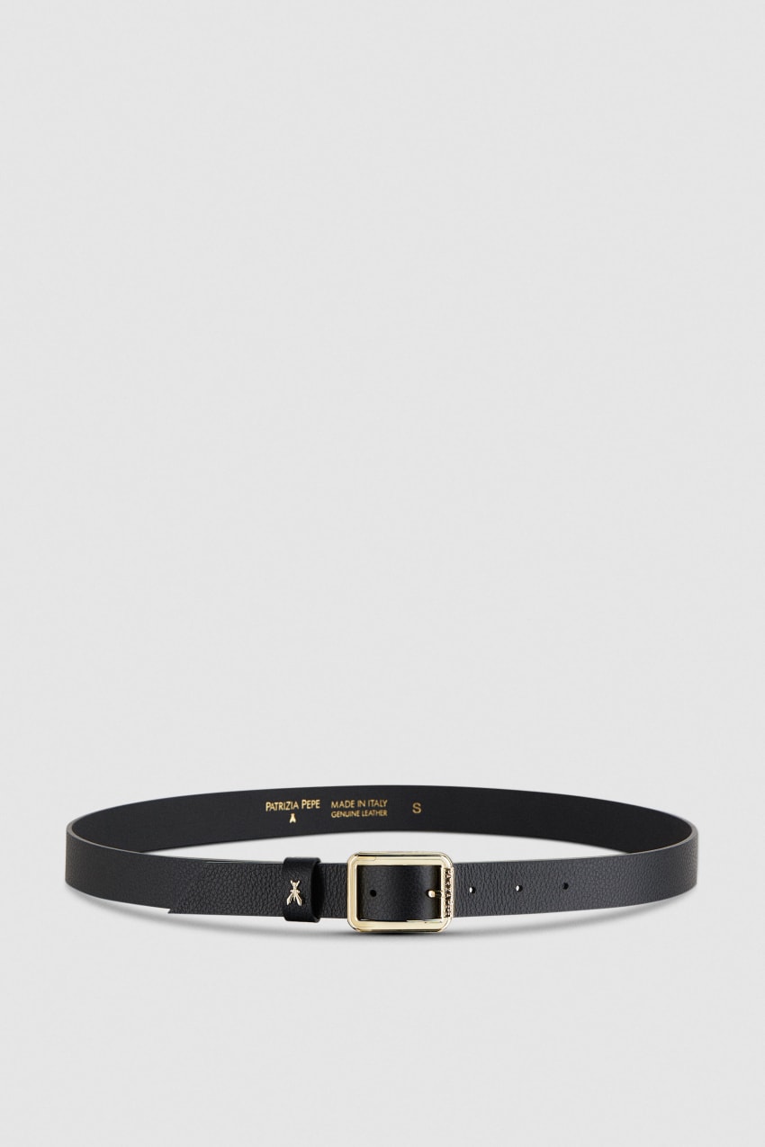 Patrizia Pepe Hammered Leather Low-waist Belt Mustat | POM217580