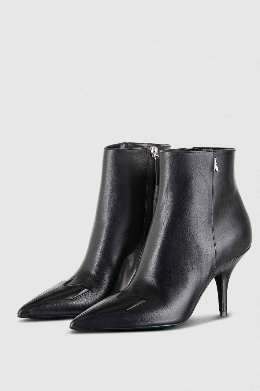 Patrizia Pepe Heeled Leather Ankle Boots Mustat | VJW675319