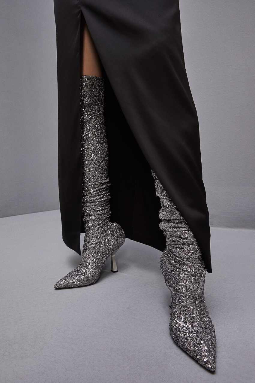 Patrizia Pepe Heeled Sequined Boots S274 | FYH530492