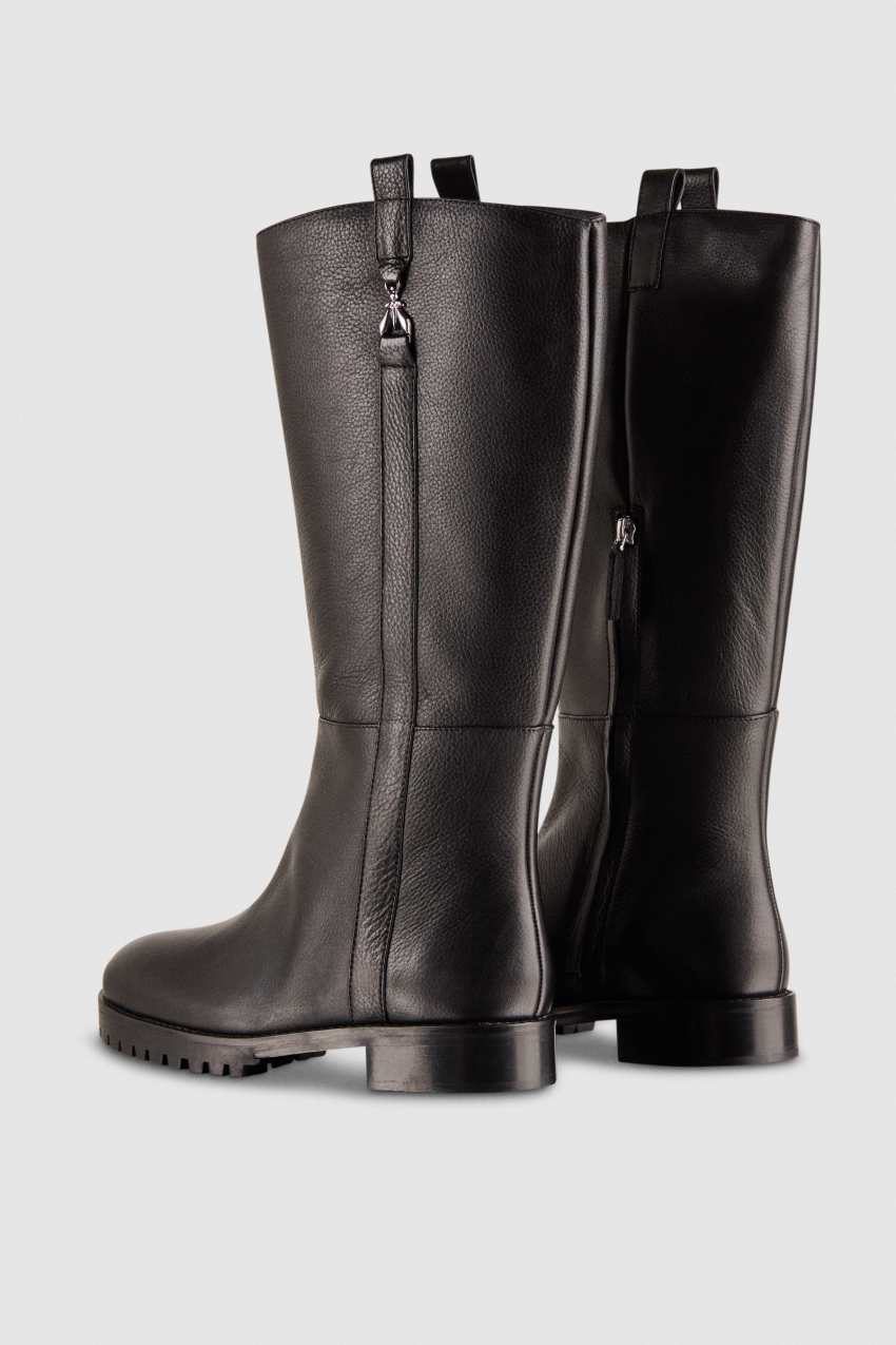 Patrizia Pepe High Nappa Leather Boots With Zipper Mustat | MLJ814295