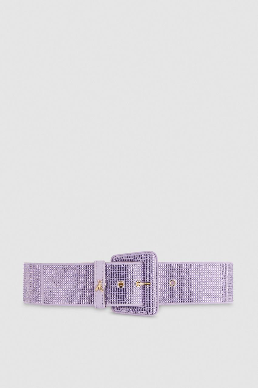 Patrizia Pepe High-waisted Belt With Rhinestones Pinkki | NHS395048