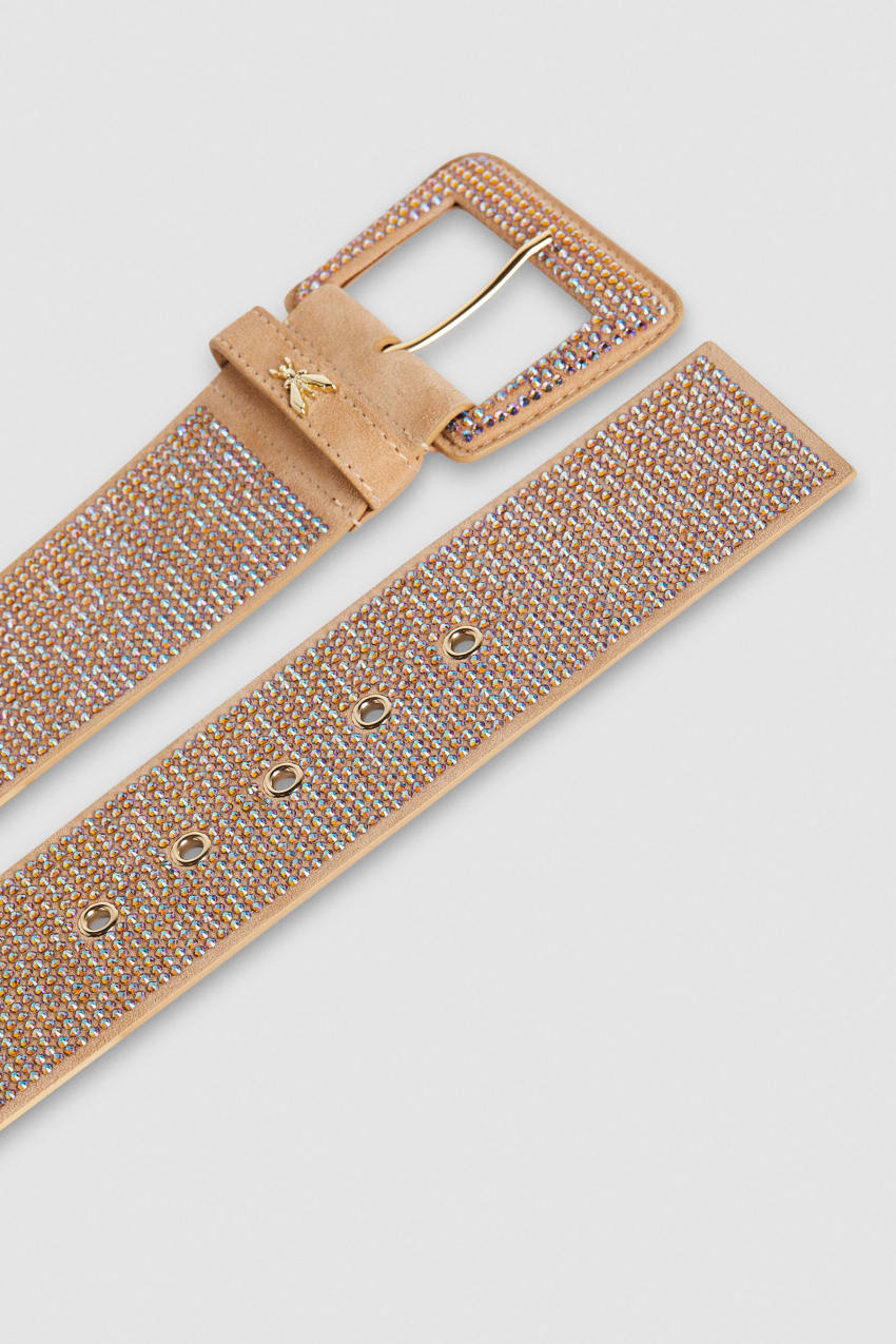 Patrizia Pepe High-waisted Belt With Rhinestones Pinkki | WRE415367