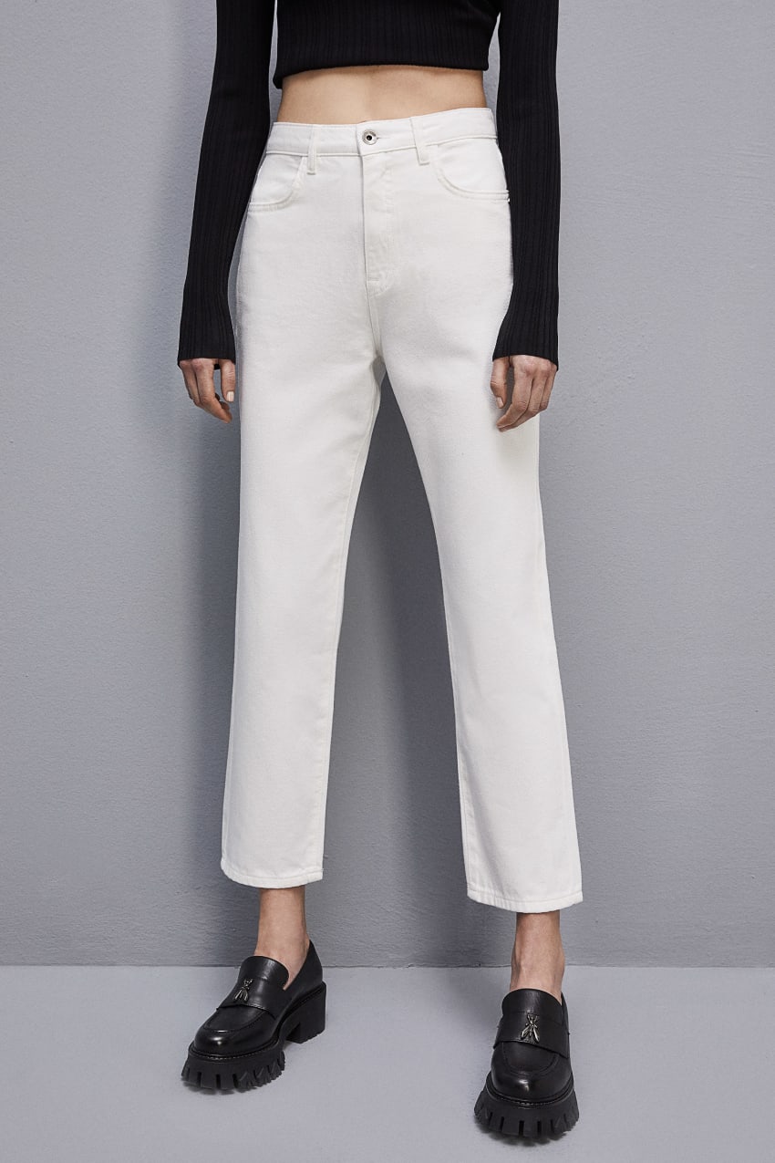 Patrizia Pepe High-waisted Denim Pants Valkoinen | PSI751694