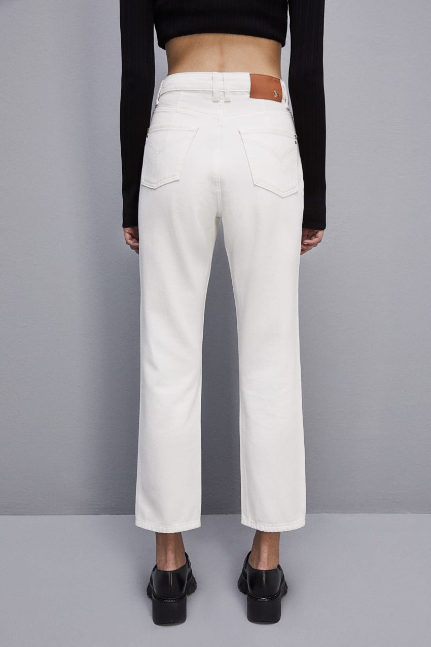 Patrizia Pepe High-waisted Denim Pants Valkoinen | PSI751694