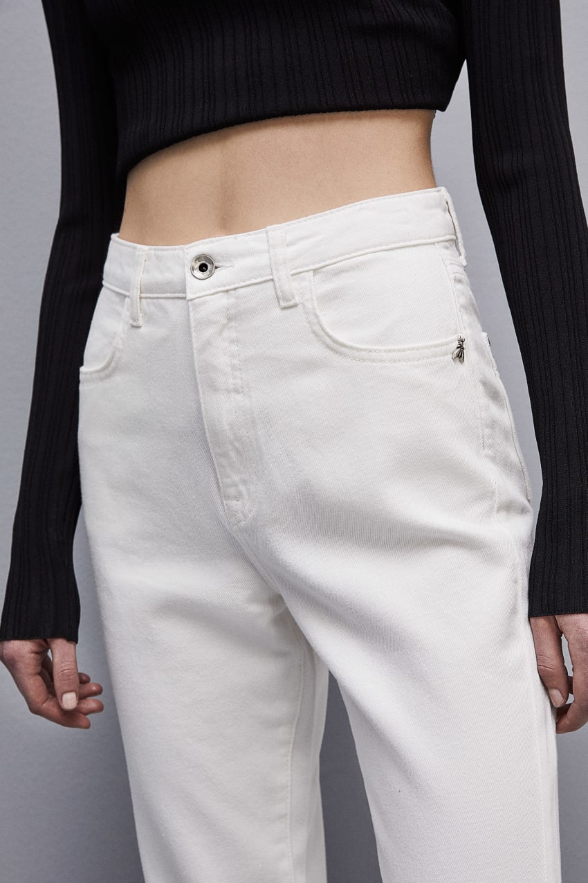 Patrizia Pepe High-waisted Denim Pants Valkoinen | PSI751694