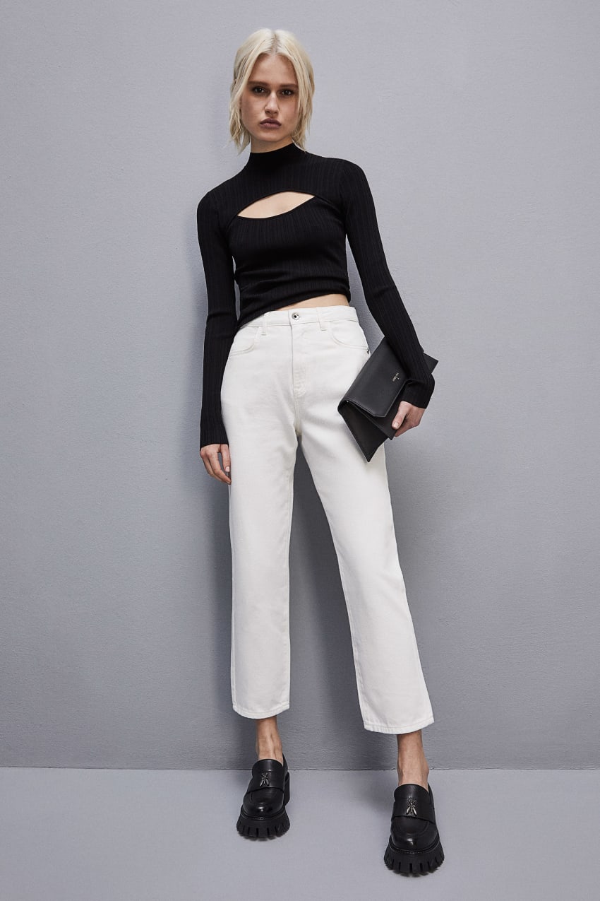 Patrizia Pepe High-waisted Denim Pants Valkoinen | PSI751694