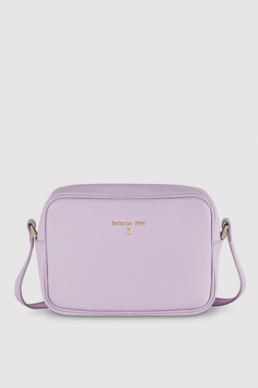 Patrizia Pepe Leather Camera Bag With Inside Pocket Violetit | ENA149658