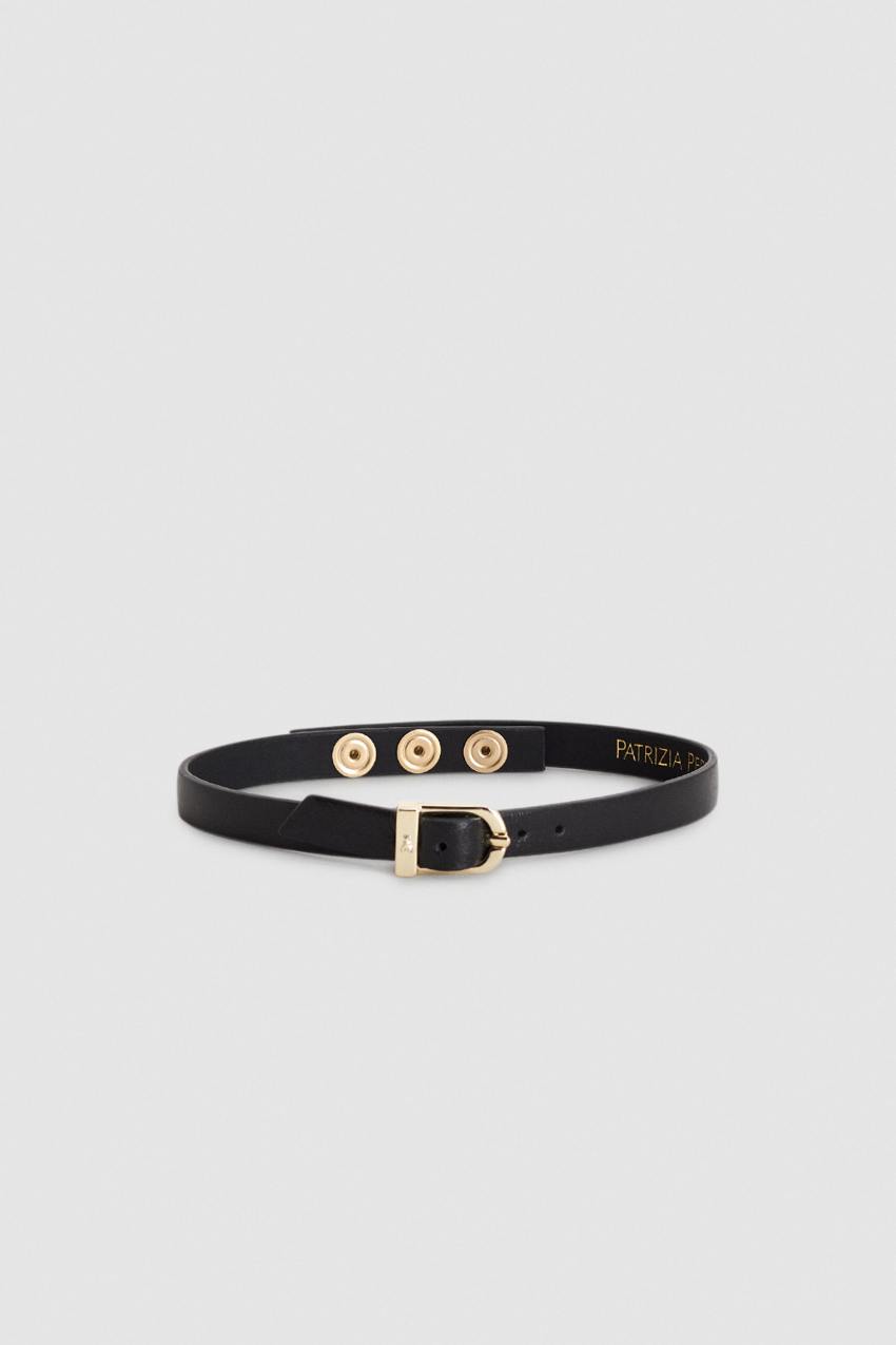 Patrizia Pepe Leather Chocker With Buckle Mustat | NDJ924103