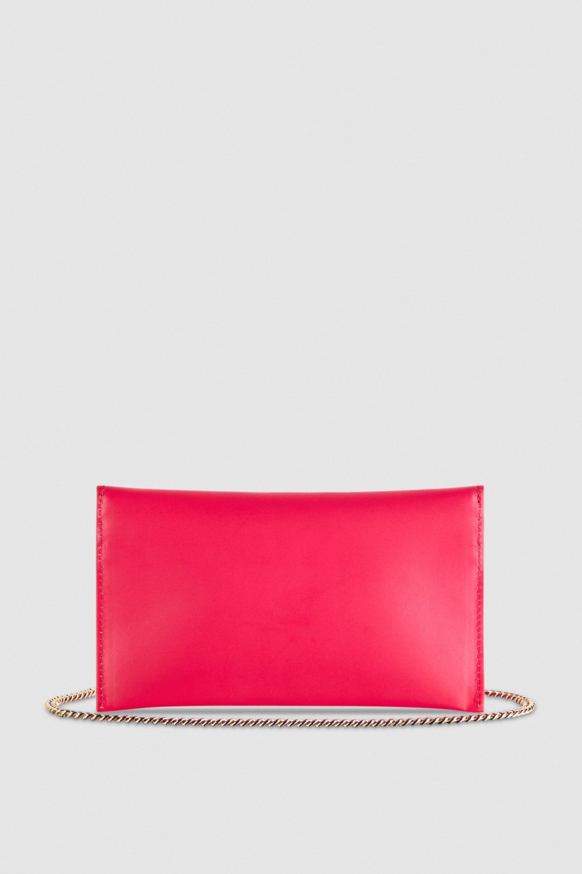 Patrizia Pepe Leather Clutch Bag With Chain Shoulder Strap Pinkki | ZVL359807