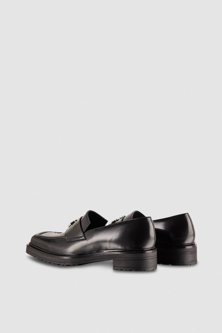 Patrizia Pepe Leather Square Toe Moccasins Mustat | JER296187