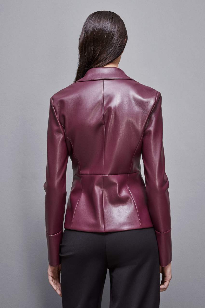 Patrizia Pepe Leather-effect Overshirt Jacket Violetit | COM625379