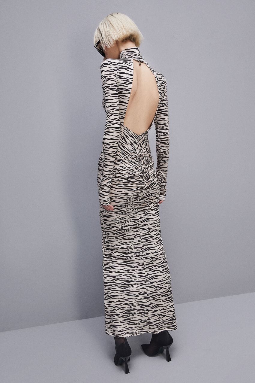 Patrizia Pepe Long Slim Fit Dress Animalier | FTL052491