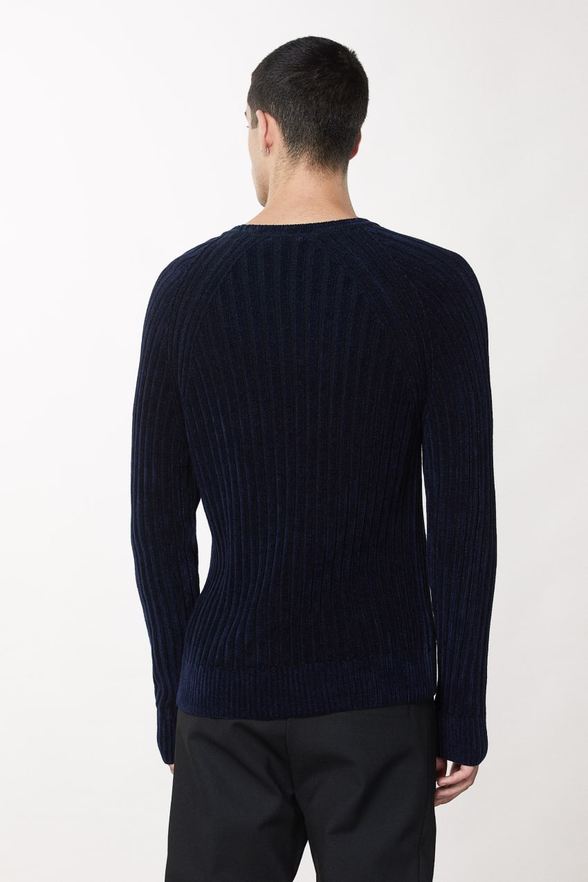 Patrizia Pepe Long-sleeved Ribbed Sweater Sininen | QML934567