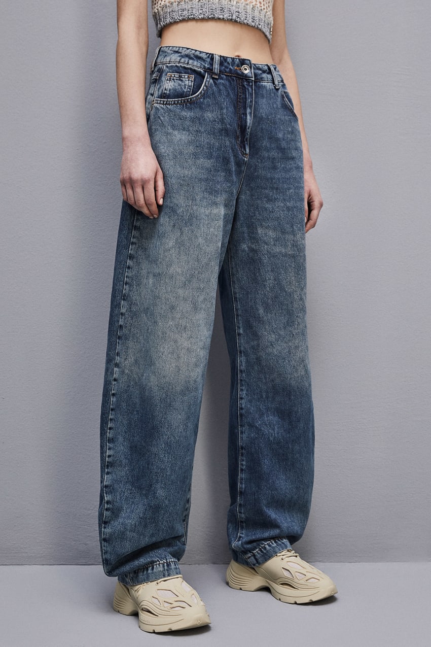 Patrizia Pepe Low Waist Balloon Denim Pants Vaaleansininen | PAC572340