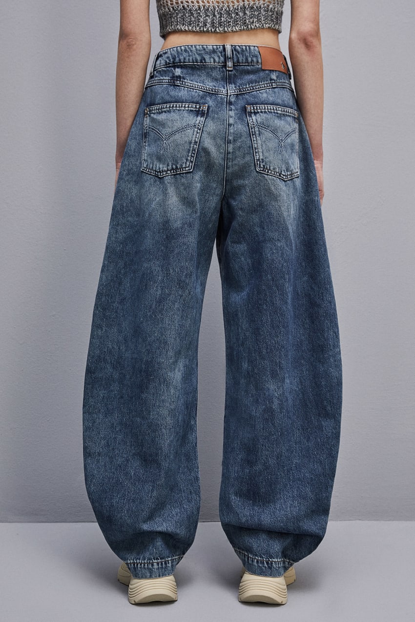 Patrizia Pepe Low Waist Balloon Denim Pants Vaaleansininen | PAC572340