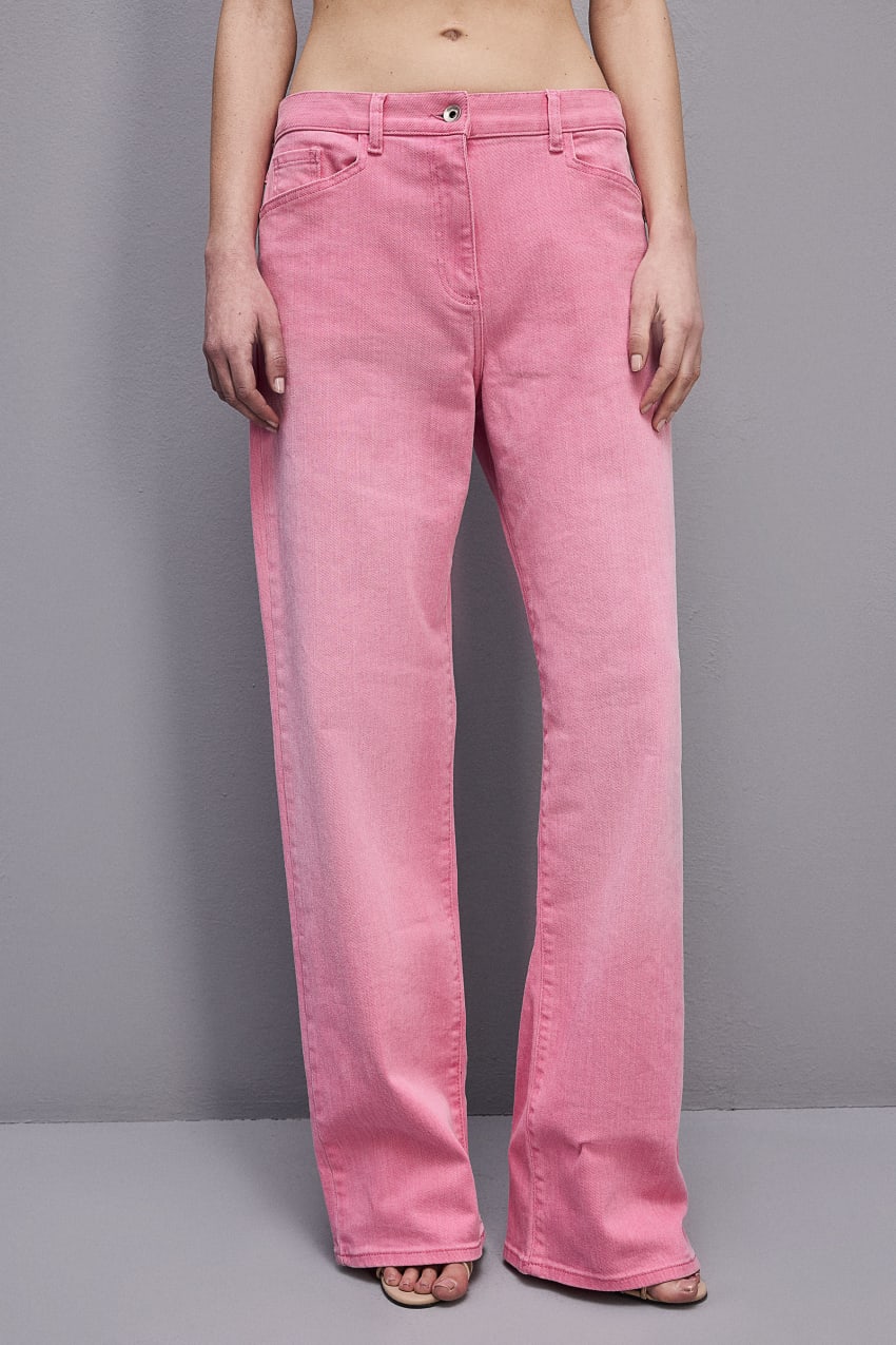 Patrizia Pepe Low Waist Straight Pants Pinkki | MOP123946