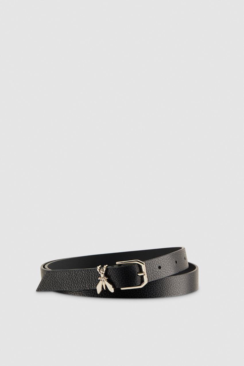 Patrizia Pepe Low-waist Hammered Leather Belt Mustat | HZM260745