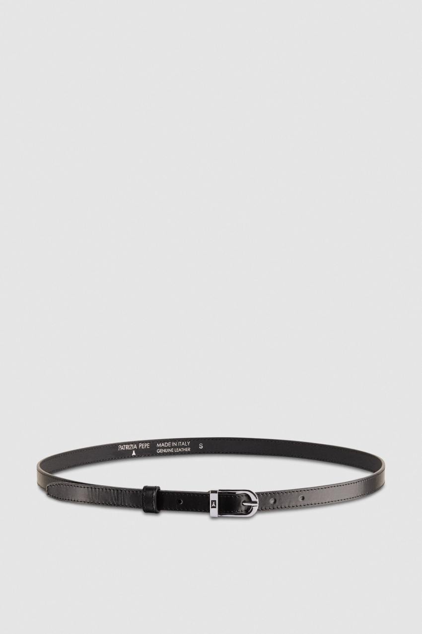 Patrizia Pepe Low-waist Smooth Leather Belt Mustat | PJI915360