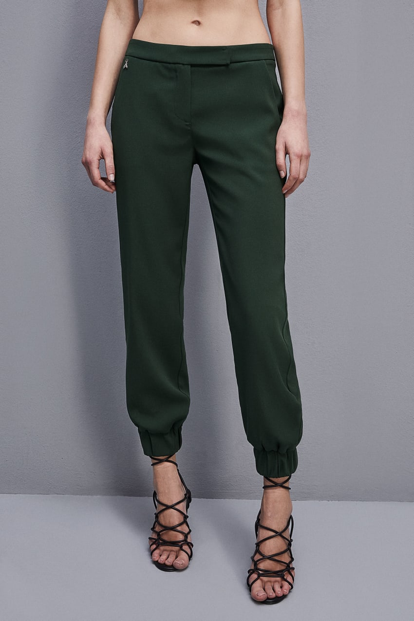 Patrizia Pepe Low-waisted Crepe Jogger Pants Vihreä | UTF851964