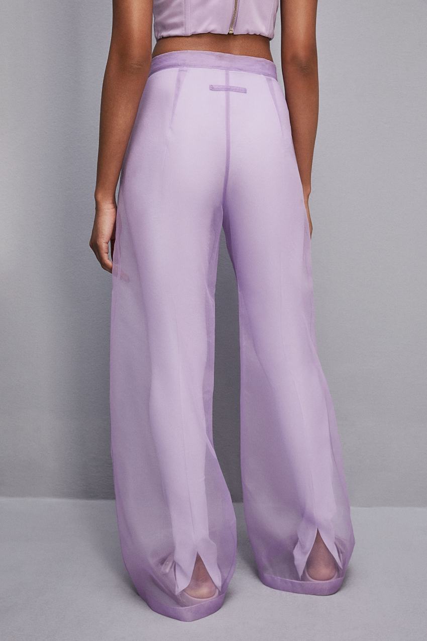 Patrizia Pepe Low-waisted Palazzo Fit Pants In Jersey Violetit | FEA816472