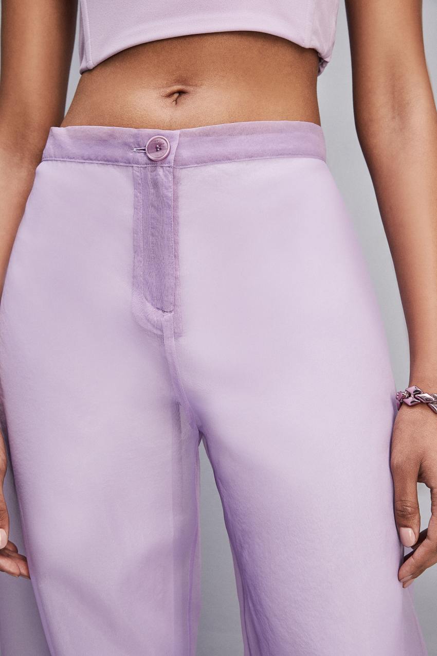 Patrizia Pepe Low-waisted Palazzo Fit Pants In Jersey Violetit | FEA816472