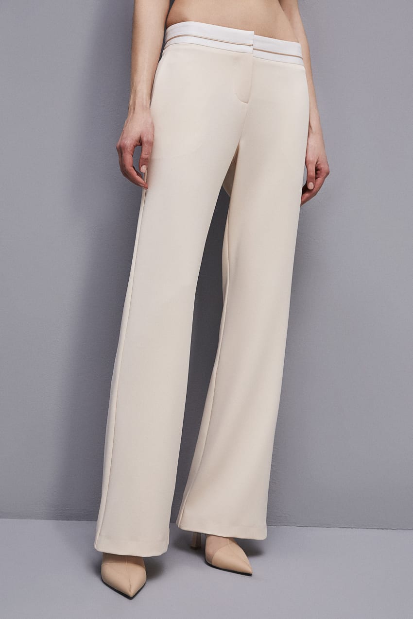 Patrizia Pepe Low-waisted Pants In Comfort Fabric Beige | VQL962017