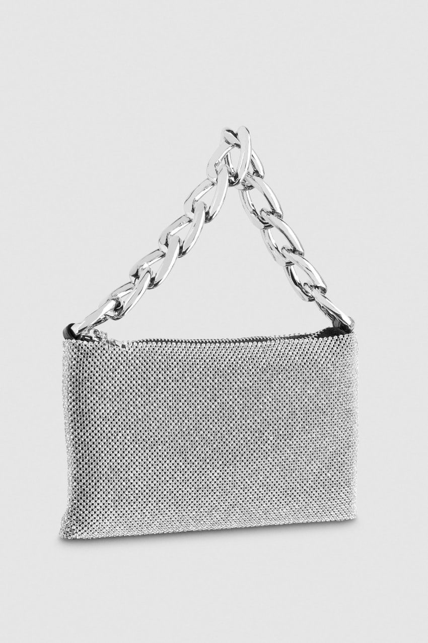 Patrizia Pepe Maxichain Rhinestone Clutch Bag Hopea | WSY389710