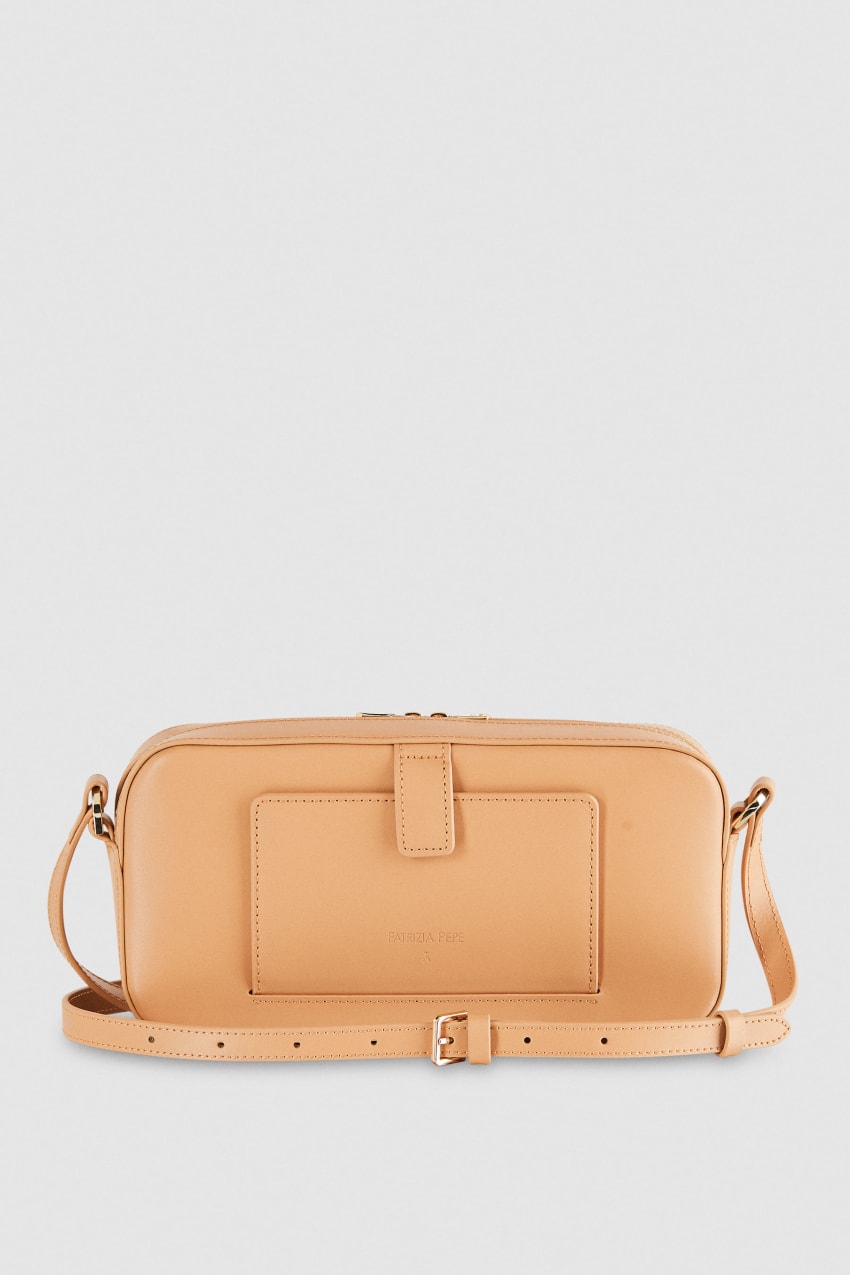 Patrizia Pepe Medium Graphic Case Shoulder Bag Beige | CIY916735