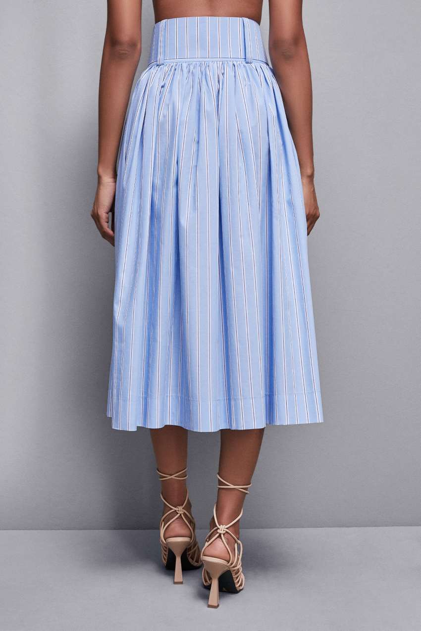 Patrizia Pepe Midi Flared Skirt With Belt Vaaleansininen | ESU635208