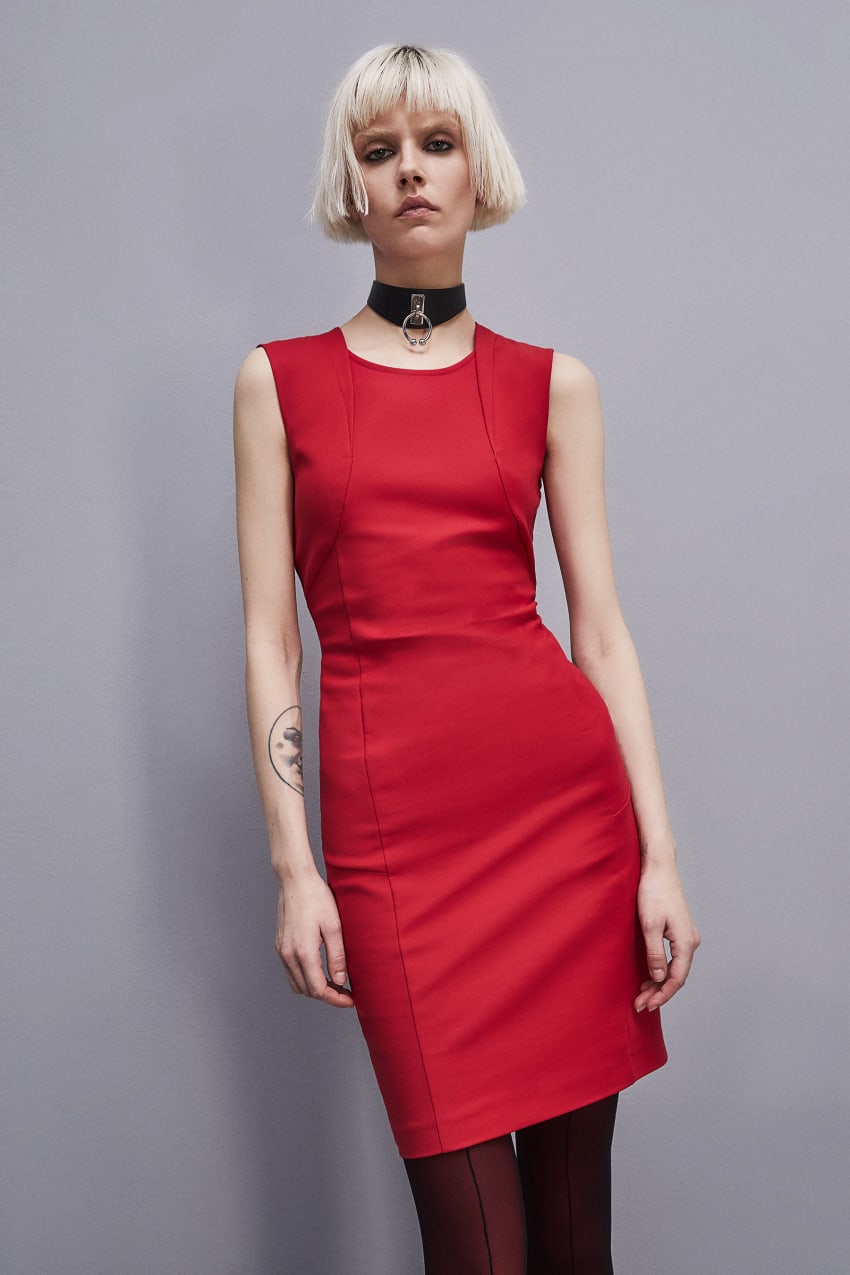 Patrizia Pepe Midi Sheath Dress Punainen | ULX728150