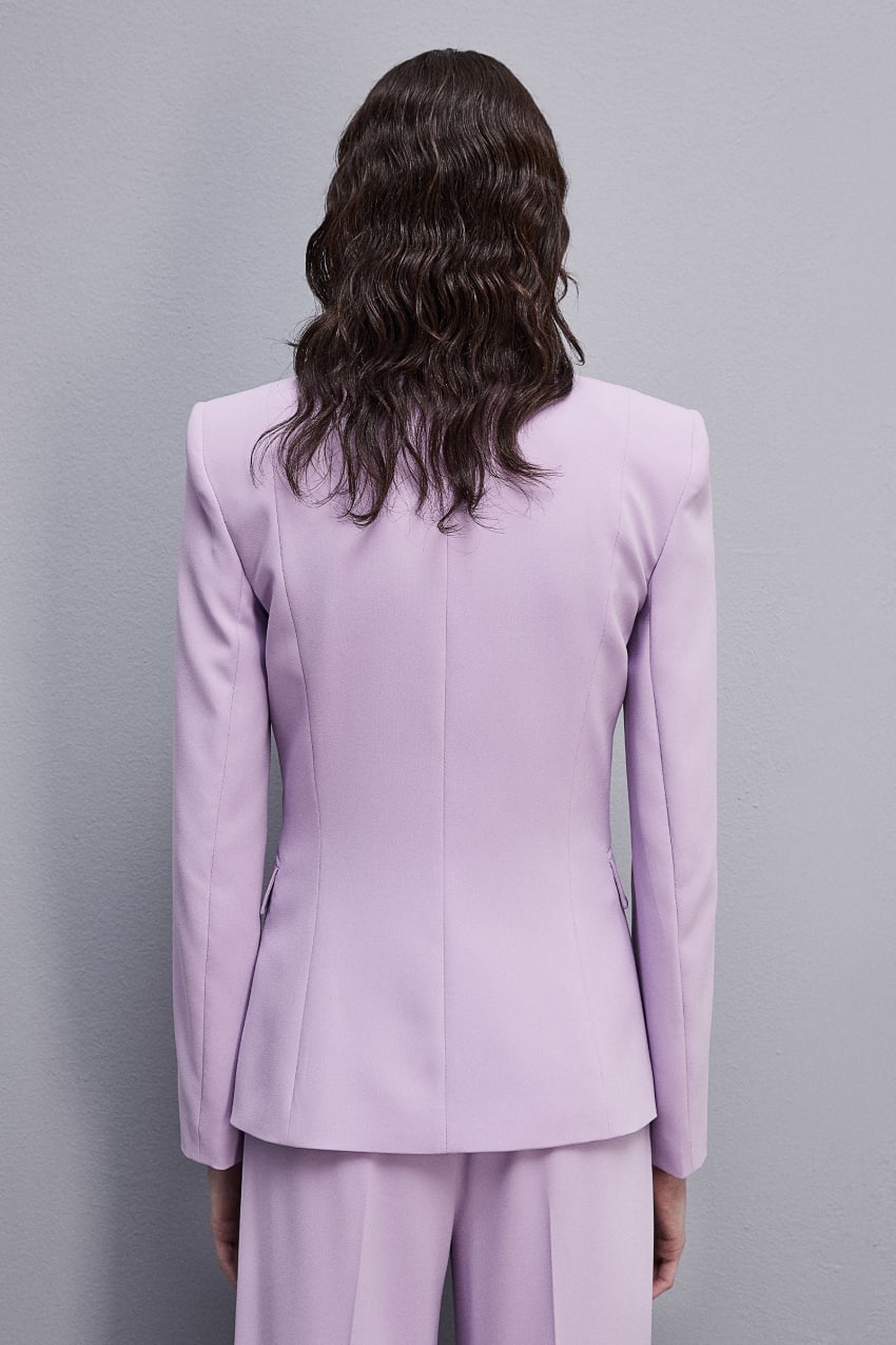 Patrizia Pepe One-button Jacket In Sablè Crepe Fabric Violetit | DYG972830