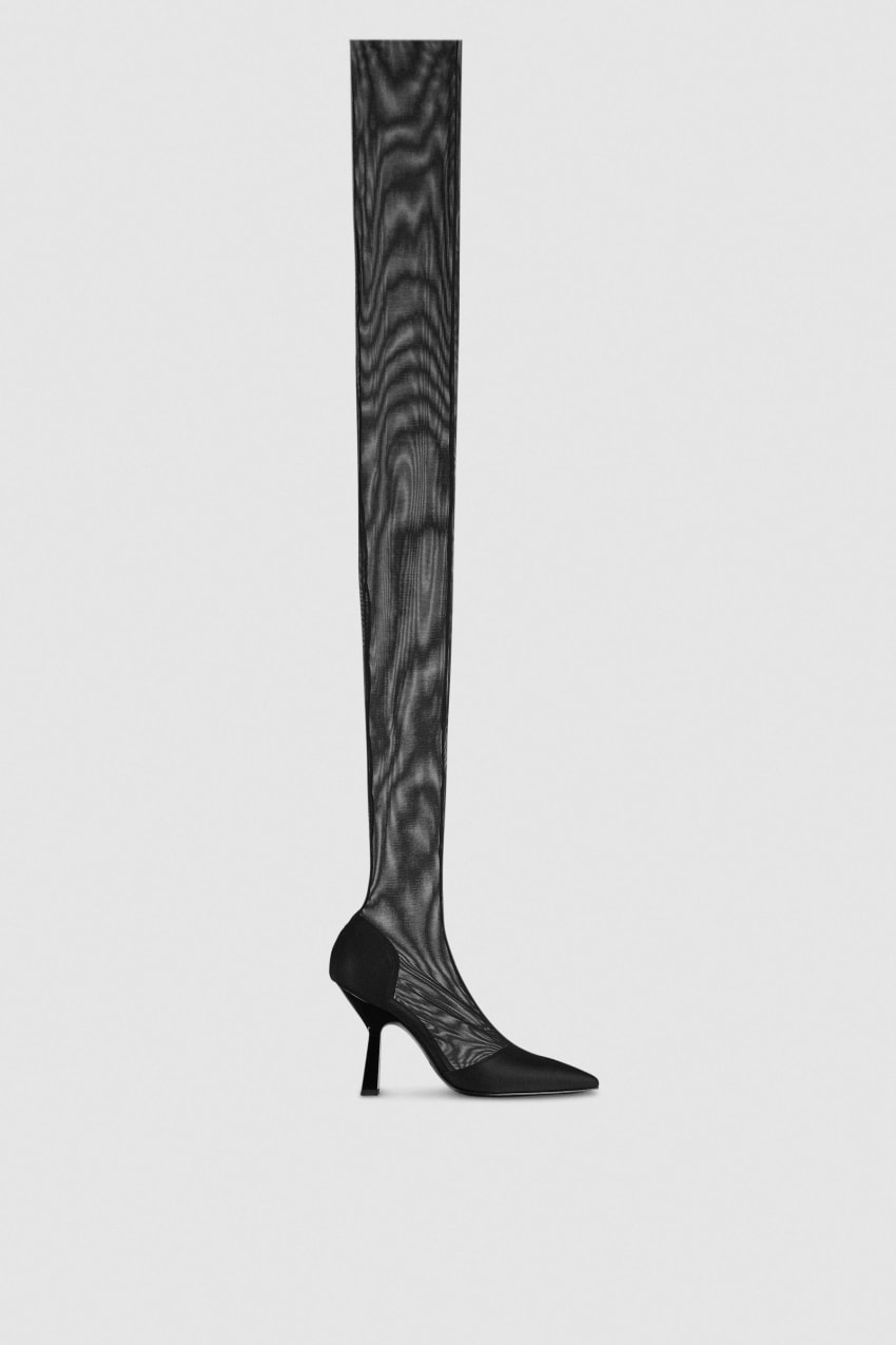 Patrizia Pepe Overknee Boots In Tulle Mustat | DLP503246