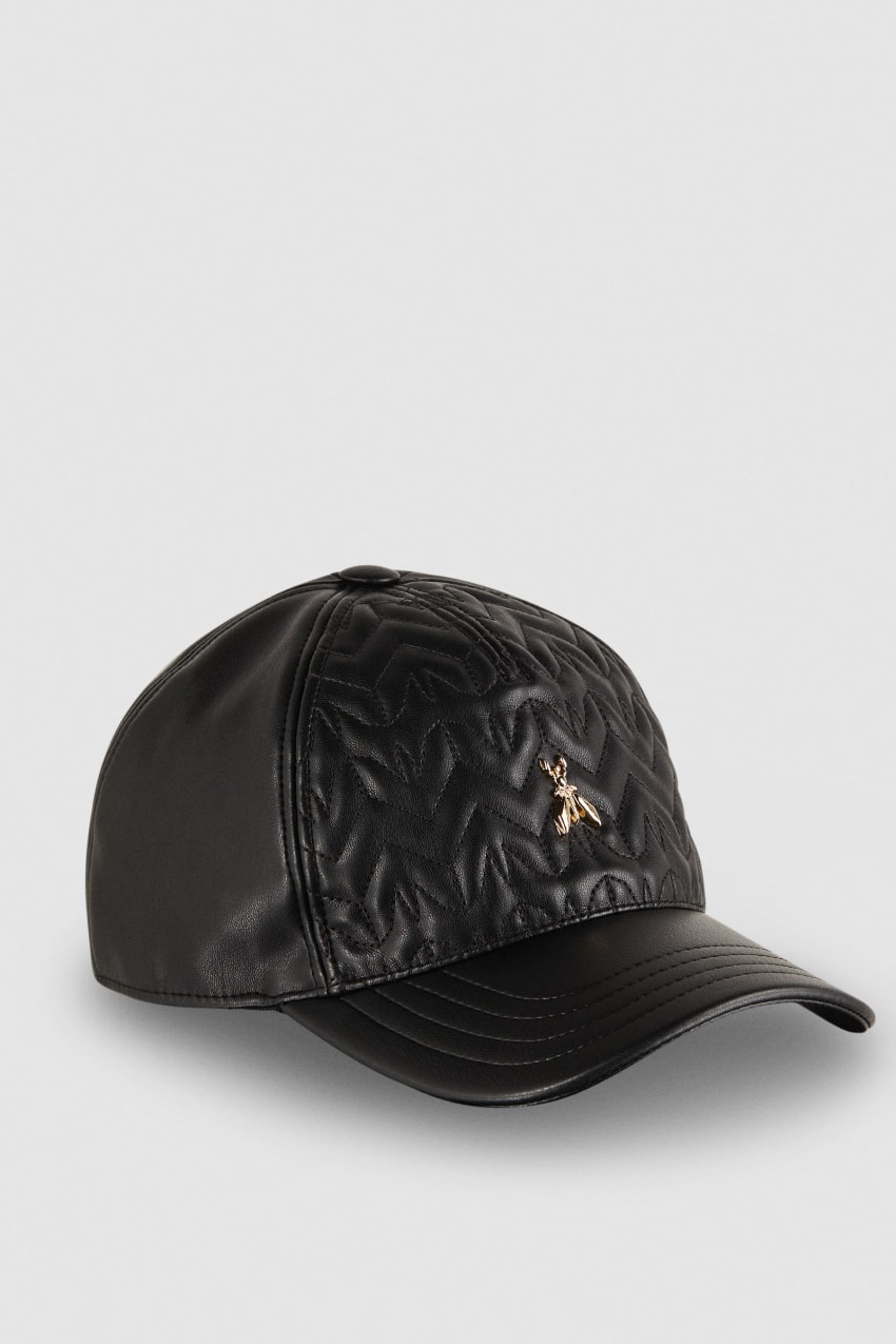 Patrizia Pepe Padded Fly Baseball Cap Mustat | RTA930824