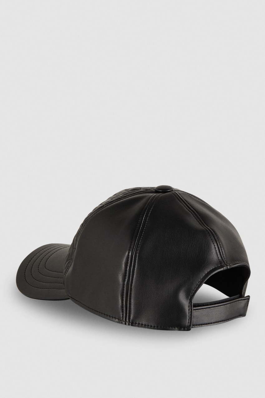 Patrizia Pepe Padded Fly Baseball Cap Mustat | RTA930824