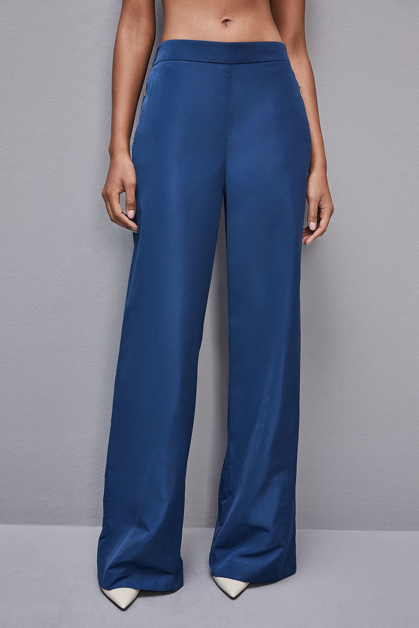 Patrizia Pepe Palazzo Pants In Technical Fabric Vaaleansininen | TPX524089