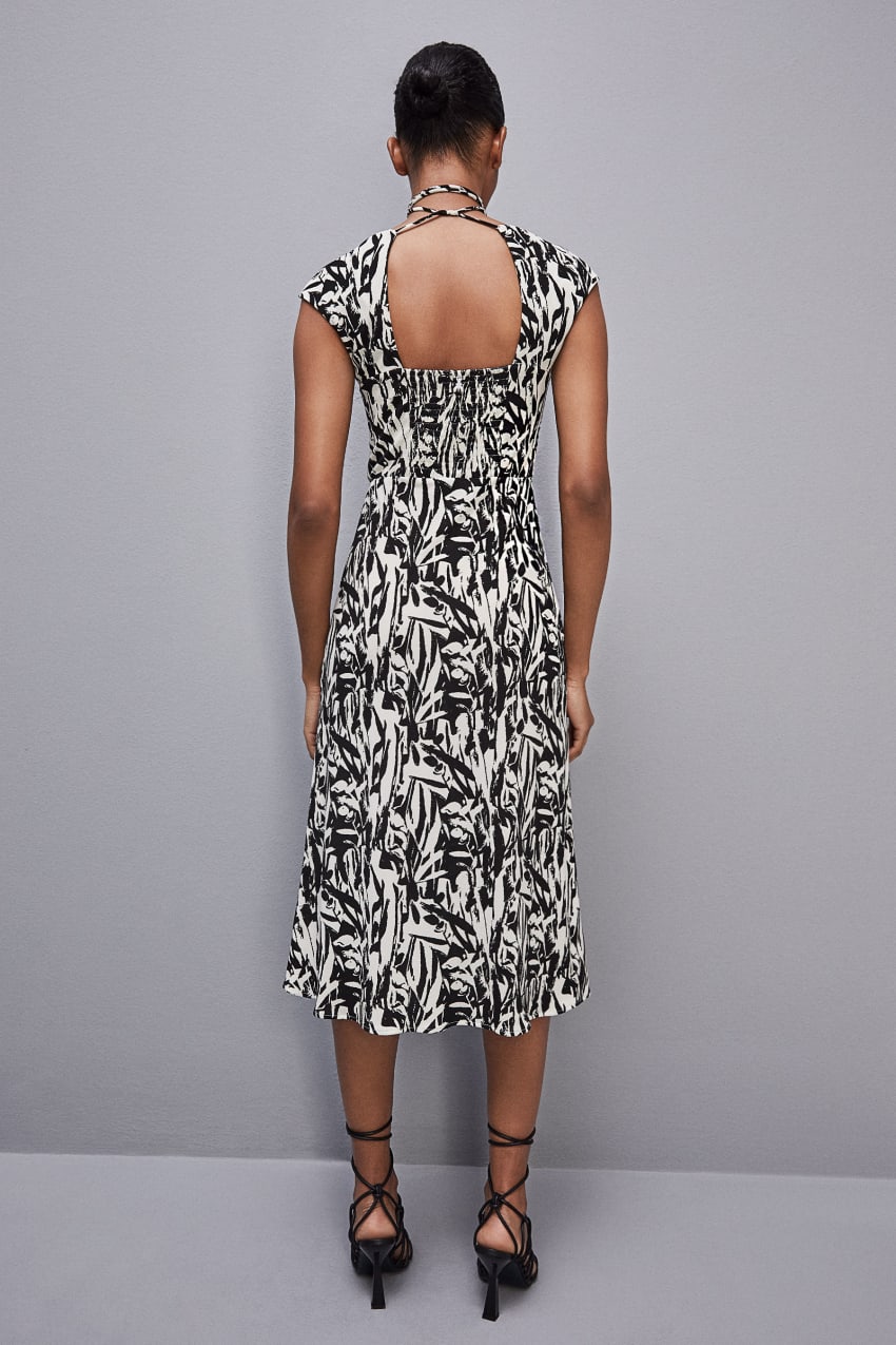 Patrizia Pepe Patterned Jersey Midi Dress Valkoinen | AFN274153