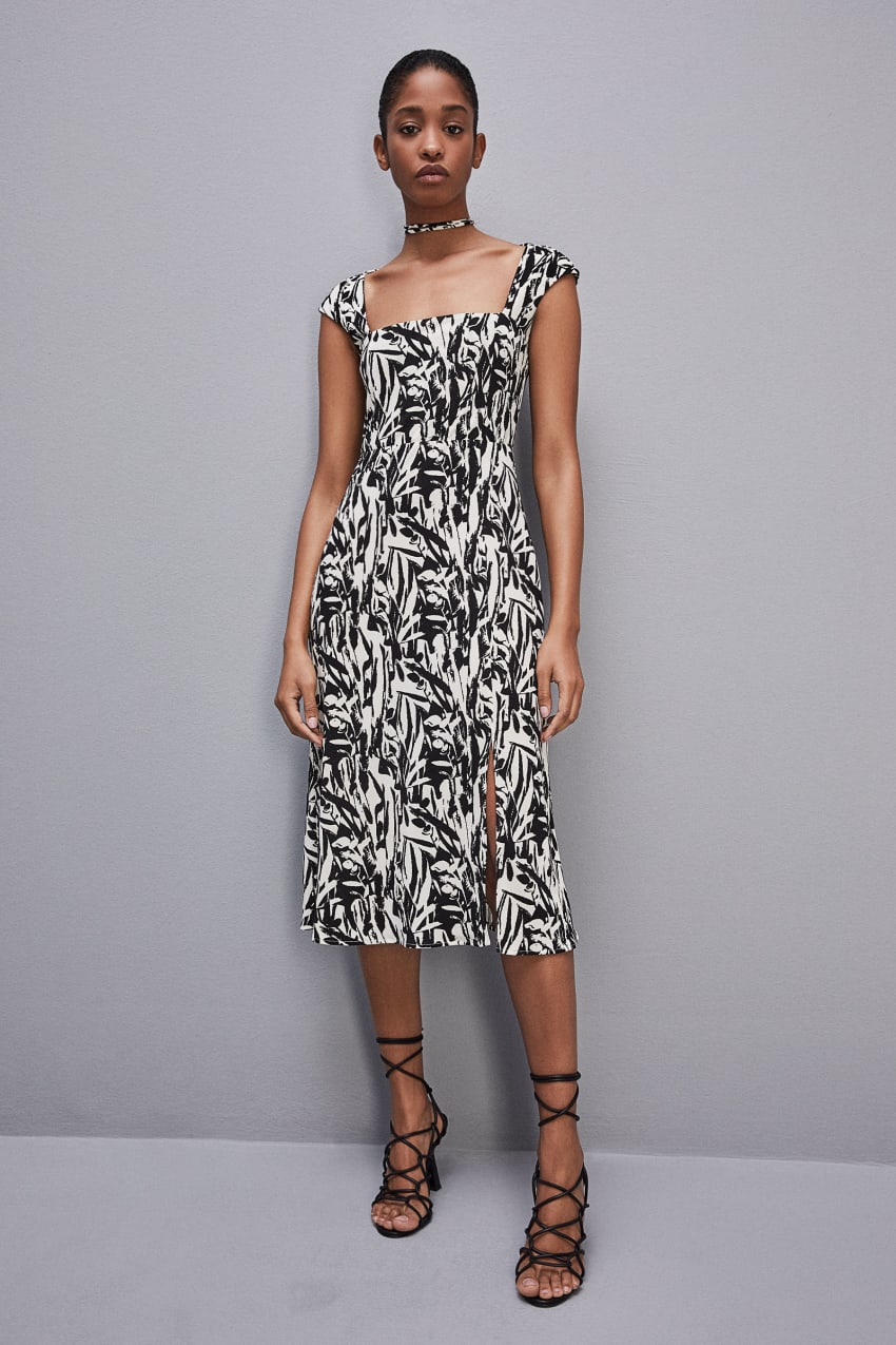 Patrizia Pepe Patterned Jersey Midi Dress Valkoinen | AFN274153