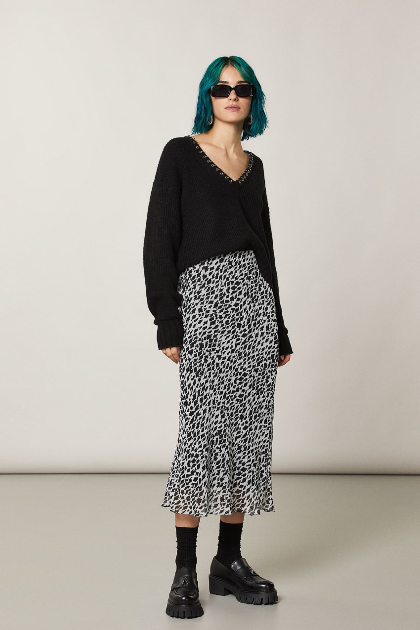 Patrizia Pepe Patterned Midi Skirt Valkoinen | CEM109248