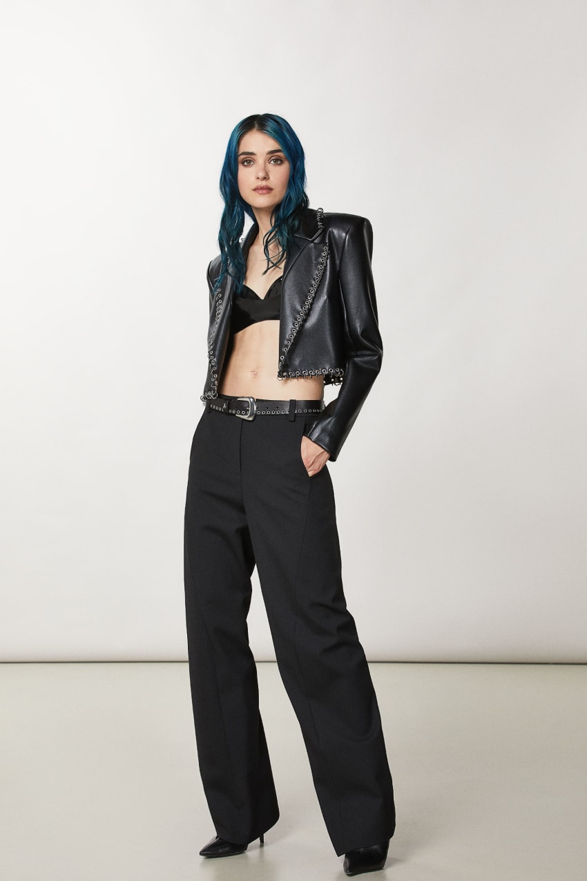 Patrizia Pepe Post Punk Cropped Jacket Mustat | WPK817054