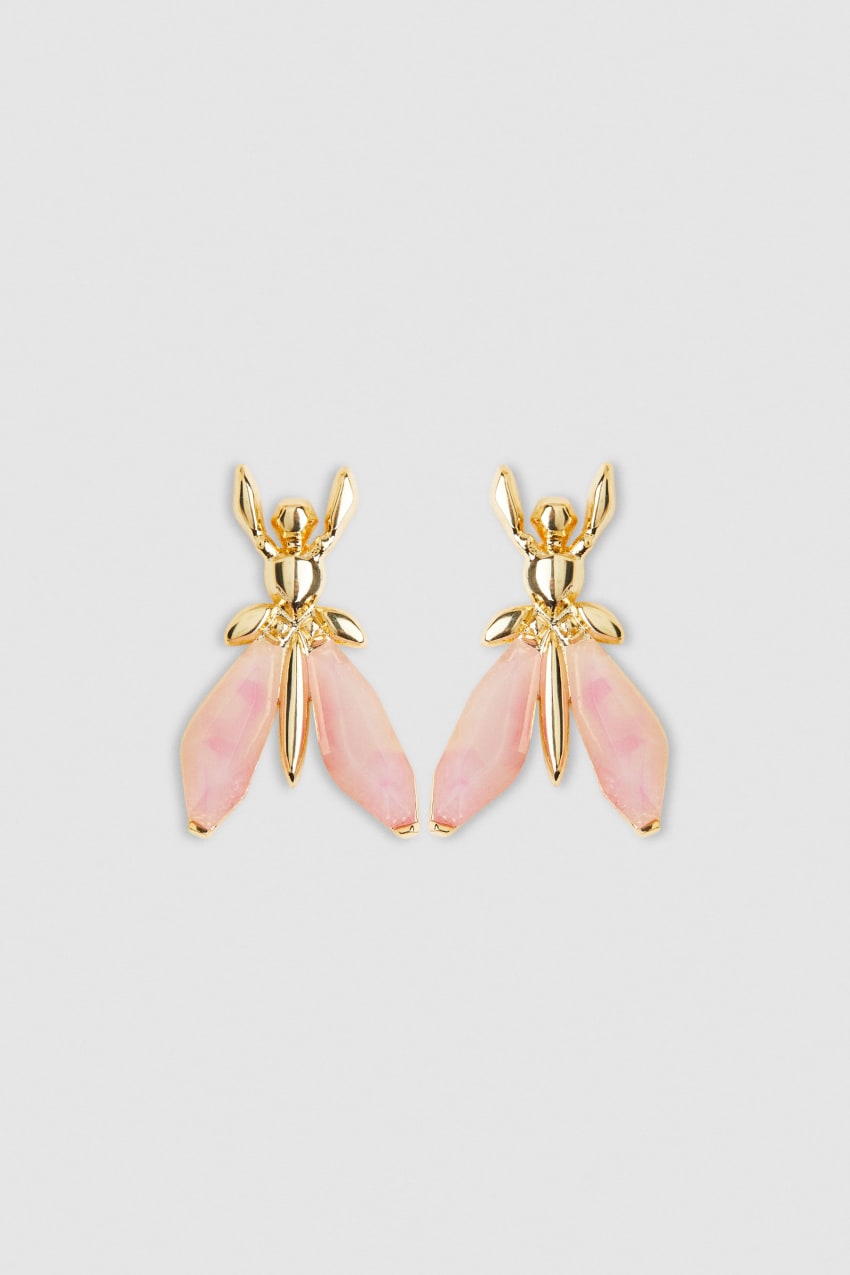 Patrizia Pepe Precious Fly Earrings With Stones Pinkki | LUV603719