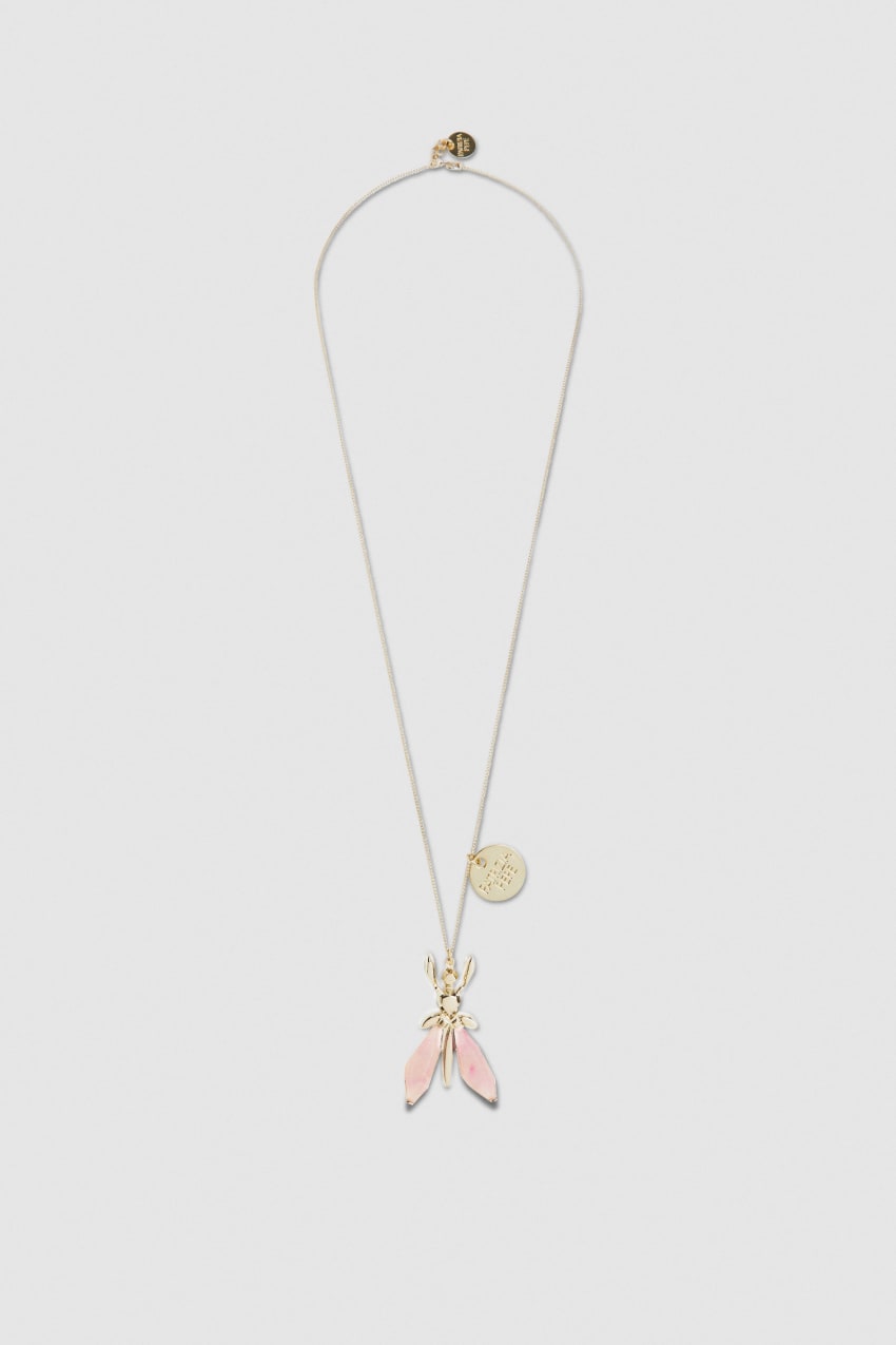 Patrizia Pepe Precious Fly Necklace With Stones Pinkki | KUM947156