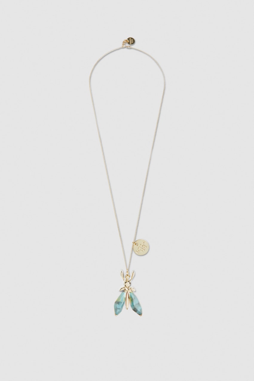 Patrizia Pepe Precious Fly Necklace With Stones Vihreä | PCN392746