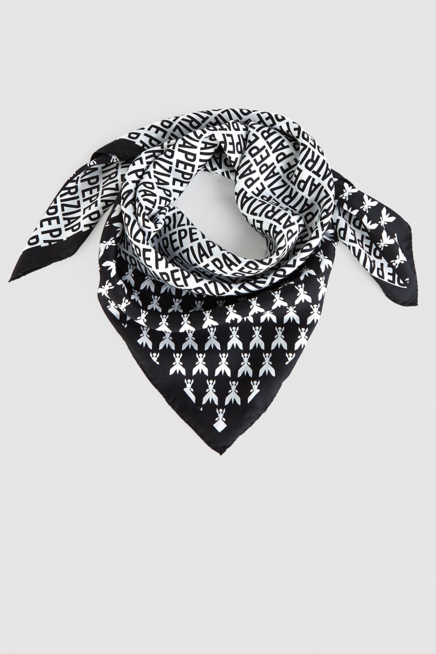 Patrizia Pepe Printed Silk Neckerchief Valkoinen | ALZ276831