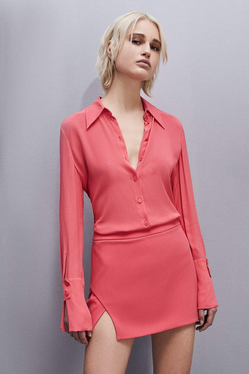 Patrizia Pepe Shirt With High Cuffs Pinkki | UQA253468