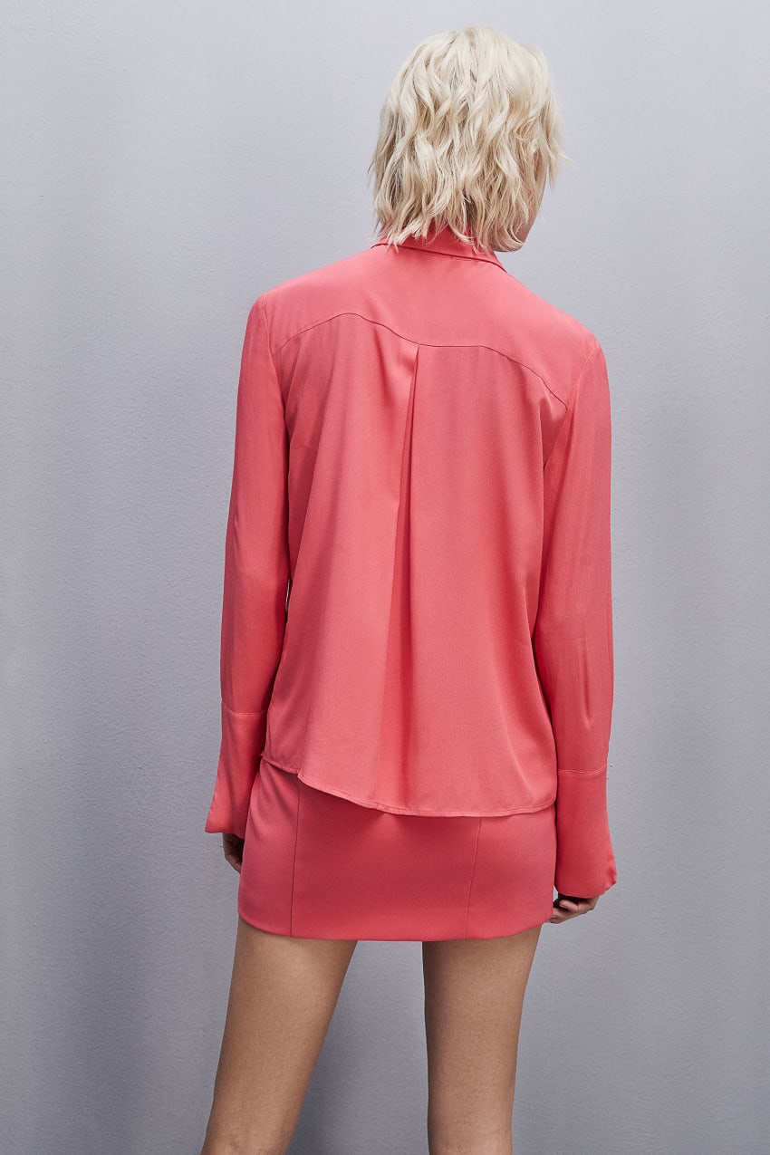 Patrizia Pepe Shirt With High Cuffs Pinkki | UQA253468