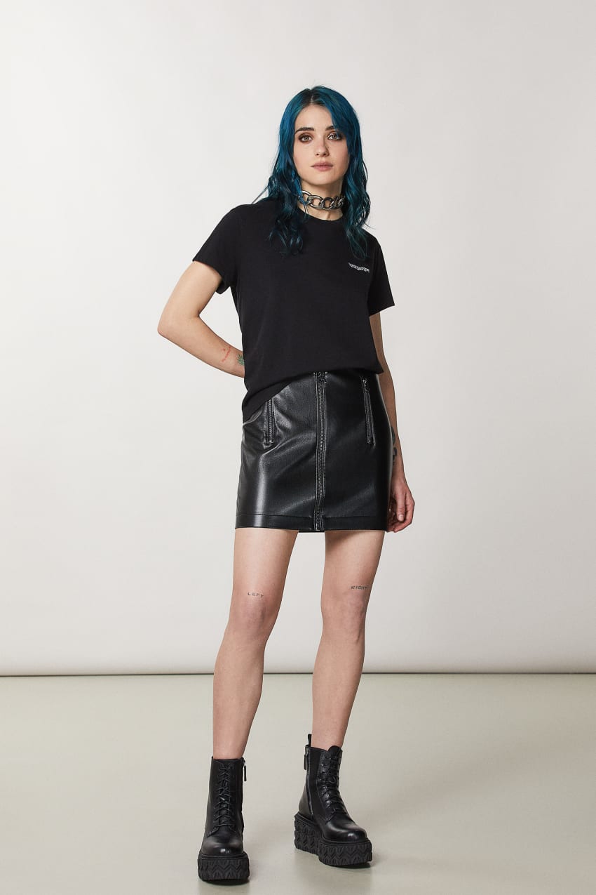 Patrizia Pepe Short Sleeve Jersey T-shirt Mustat | JUY403621