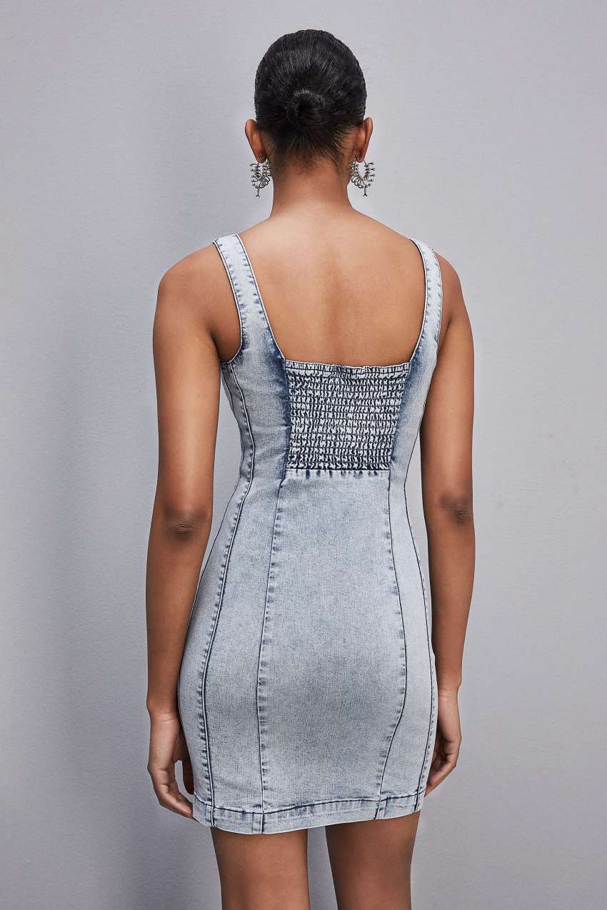 Patrizia Pepe Sleeveless Denim Mini Dress Vaaleansininen | AXG796451